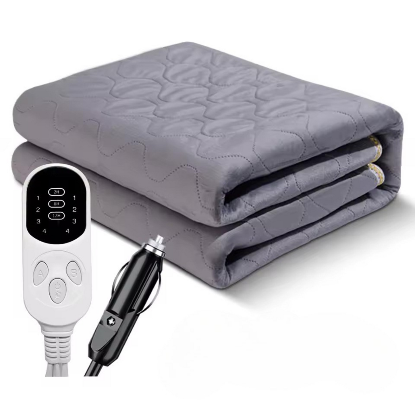 12V Heated Travel Blanket | Plush Electric Car Warmer