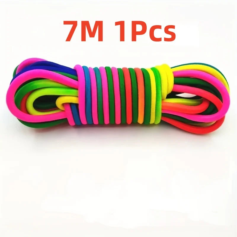 1-5Pcs 5-10M Rainbow Elastic Rubber Bands Jump Rope Training Toy Adults Kids Outdoor Games Fitness Exercise Party Toys Gift