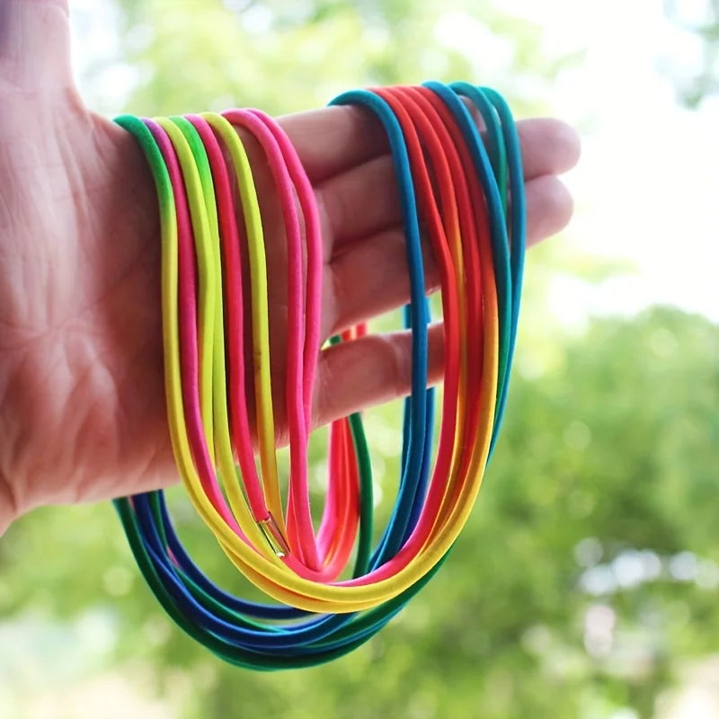 1-5Pcs 5-10M Rainbow Elastic Rubber Bands Jump Rope Training Toy Adults Kids Outdoor Games Fitness Exercise Party Toys Gift