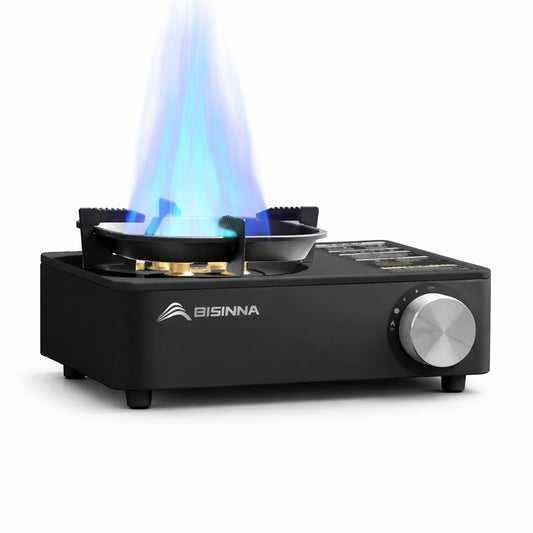 BISINNA Camping Gas Stove 5800W High Firepower Outdoor Portable Cassette Burner for Picnic Hiking Trekking