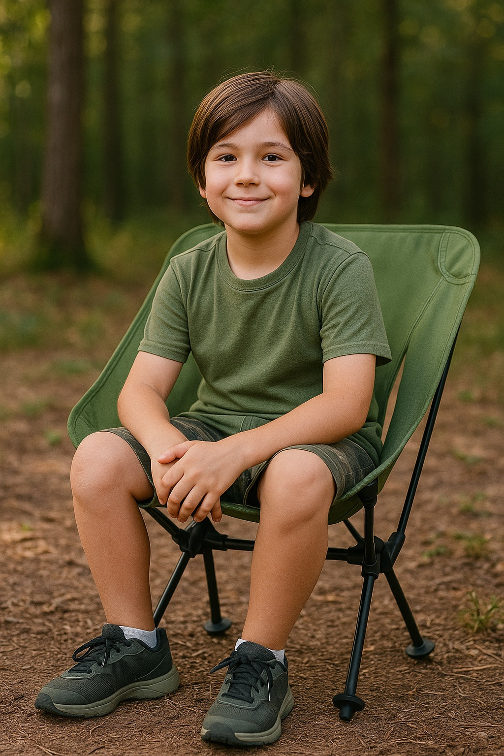 Children Camping Moon Chair Kids Folding Armchair Backrest Seat Mini Folding Ultralight Storage Moon Tactical Chair