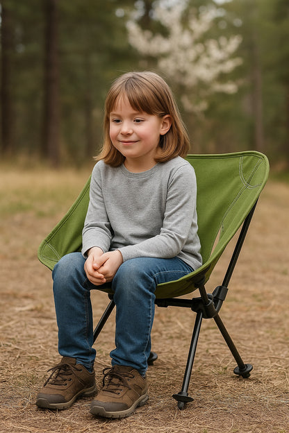 Children Camping Moon Chair Kids Folding Armchair Backrest Seat Mini Folding Ultralight Storage Moon Tactical Chair