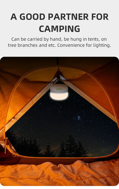 LV10 Rechargeable Camping Lantern 230 Hour Camping Flashlight with Magnet Lighting Fixture Tent Fishing Portable Emergency Light