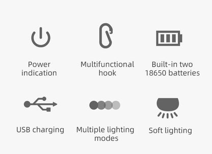 LV10 Rechargeable Camping Lantern 230 Hour Camping Flashlight with Magnet Lighting Fixture Tent Fishing Portable Emergency Light