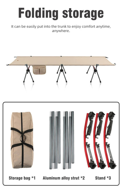 PACOONE Camping Cot  Folding Camping Bed Portable Outdoor Bed Comfortable Sleeping Cots for Adults & Kids Camping, Travel, RV
