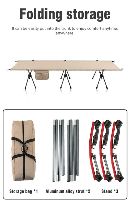 PACOONE Camping Cot  Folding Camping Bed Portable Outdoor Bed Comfortable Sleeping Cots for Adults & Kids Camping, Travel, RV