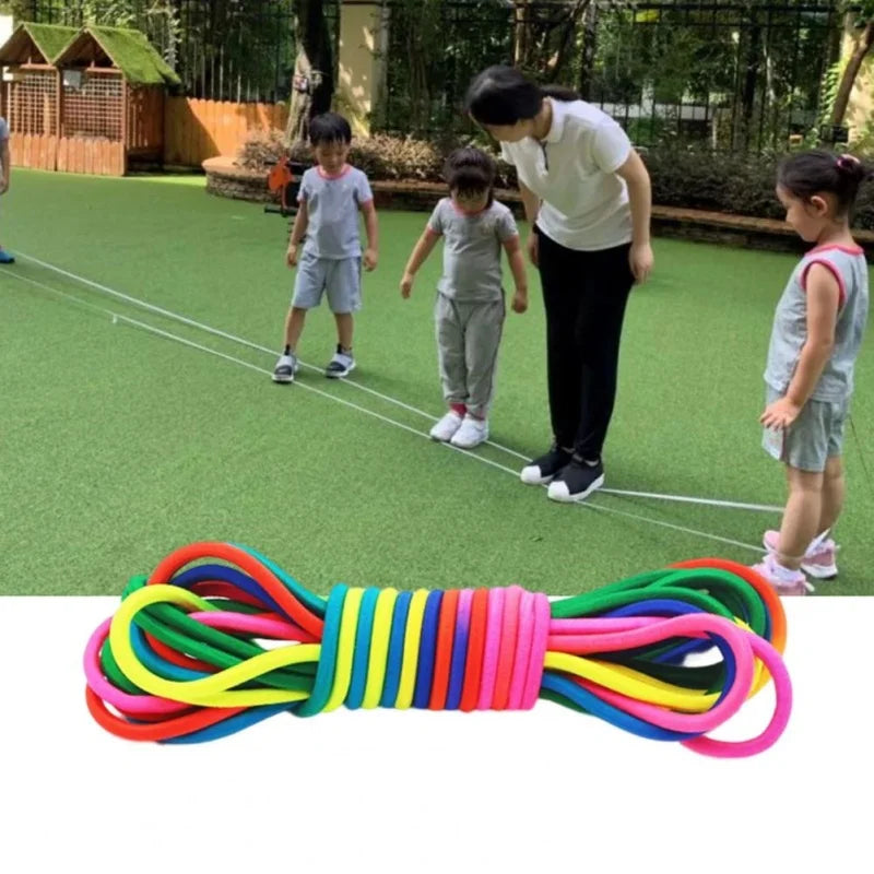 1-5Pcs 5-10M Rainbow Elastic Rubber Bands Jump Rope Training Toy Adults Kids Outdoor Games Fitness Exercise Party Toys Gift