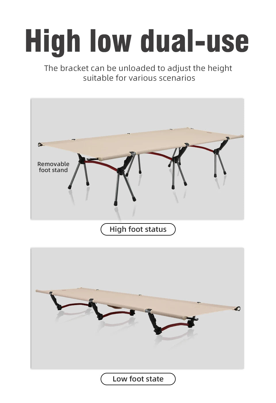 PACOONE Camping Cot  Folding Camping Bed Portable Outdoor Bed Comfortable Sleeping Cots for Adults & Kids Camping, Travel, RV