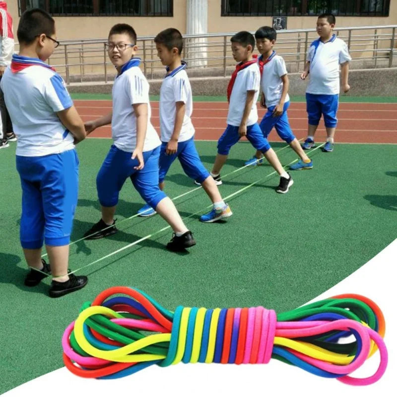 1-5Pcs 5-10M Rainbow Elastic Rubber Bands Jump Rope Training Toy Adults Kids Outdoor Games Fitness Exercise Party Toys Gift