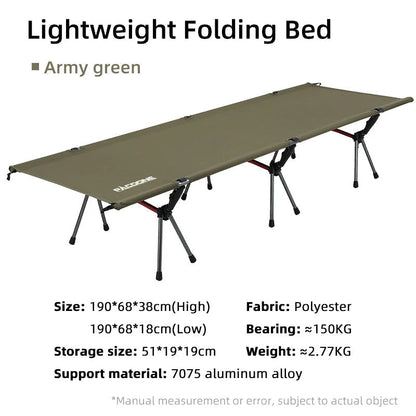 PACOONE Camping Cot  Folding Camping Bed Portable Outdoor Bed Comfortable Sleeping Cots for Adults & Kids Camping, Travel, RV