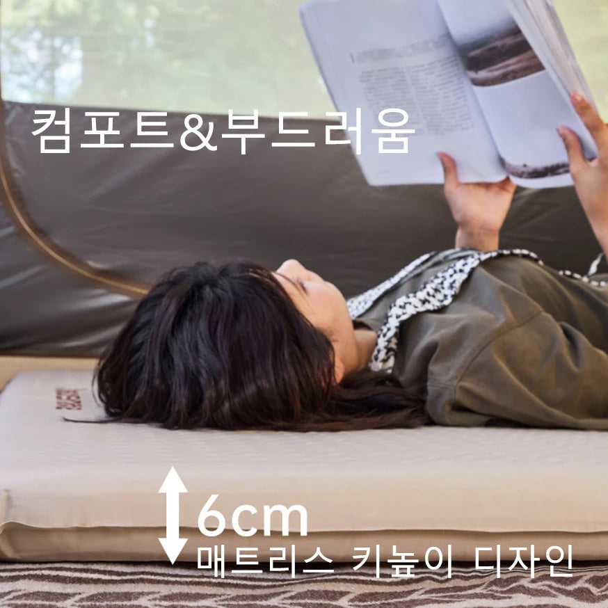 Naturehike 2025 New Self Inflating Air Mattress 6cm Thicken Ultralight Picnic Sleeping Pad Folding Outdoor Camping Air Mat