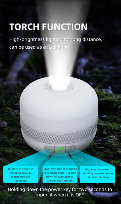 LV10 Rechargeable Camping Lantern 230 Hour Camping Flashlight with Magnet Lighting Fixture Tent Fishing Portable Emergency Light