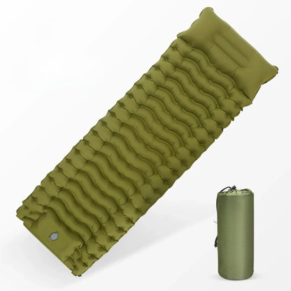 WESTTUNE Outdoor Camping Inflatable Mattress Thicken Sleeping Pad with Built-in Pillow & Pump Air Mat for Travel Hiking Climbing