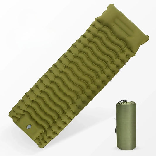 WESTTUNE Outdoor Camping Inflatable Mattress Thicken Sleeping Pad with Built-in Pillow & Pump Air Mat for Travel Hiking Climbing