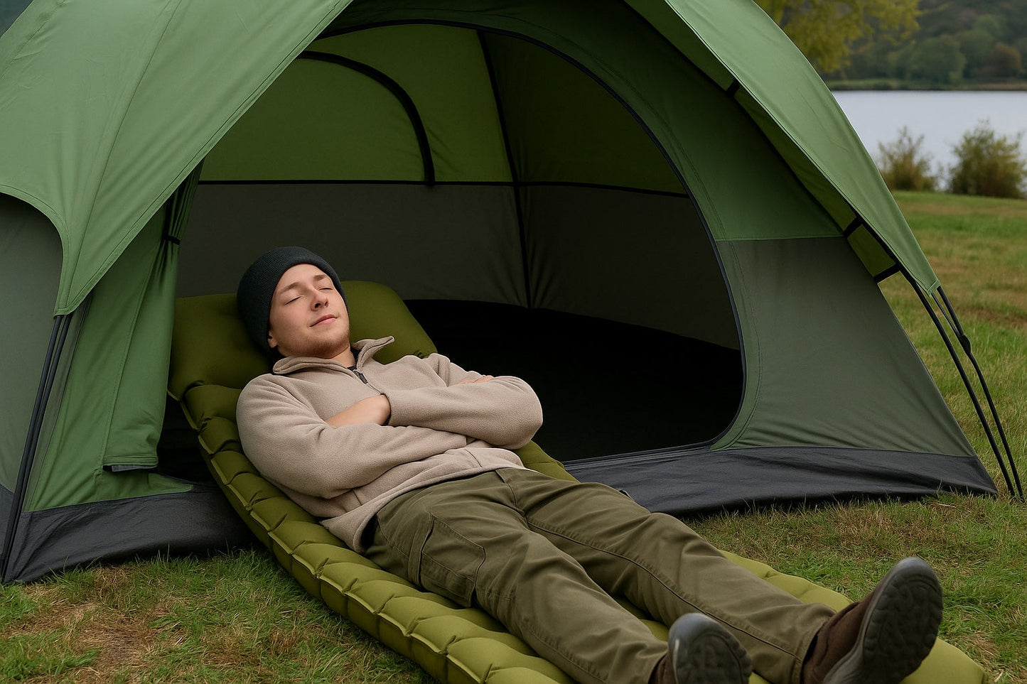 WESTTUNE Outdoor Camping Inflatable Mattress Thicken Sleeping Pad with Built-in Pillow & Pump Air Mat for Travel Hiking Climbing