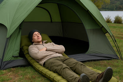 WESTTUNE Outdoor Camping Inflatable Mattress Thicken Sleeping Pad with Built-in Pillow & Pump Air Mat for Travel Hiking Climbing