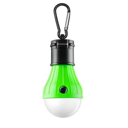 Way2Camp portable 3LED camping lantern hanging above a group of friends sitting around a campfire at night